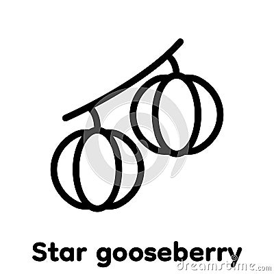 Star gooseberry linear icon, Vector, Illustration. Vector Illustration