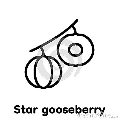 Star gooseberry linear icon, Vector, Illustration. Vector Illustration