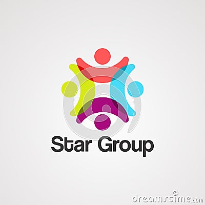 Star group logo vector, icon,element, and template Vector Illustration