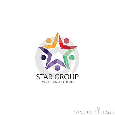 star group people logo design template. Vector Illustration