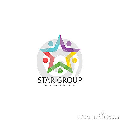 star group people logo design template. Vector Illustration