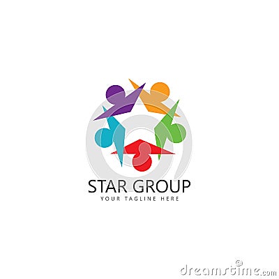 star group people logo design template. Vector Illustration