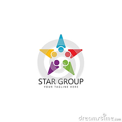 star group people logo design template. Vector Illustration