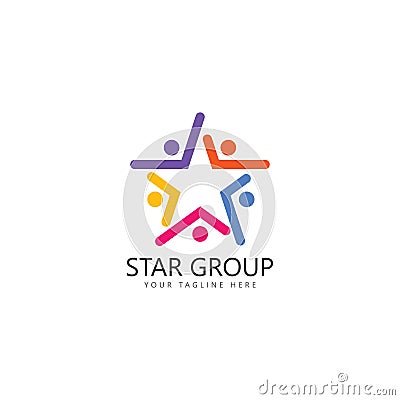 star group people logo design template. Vector Illustration