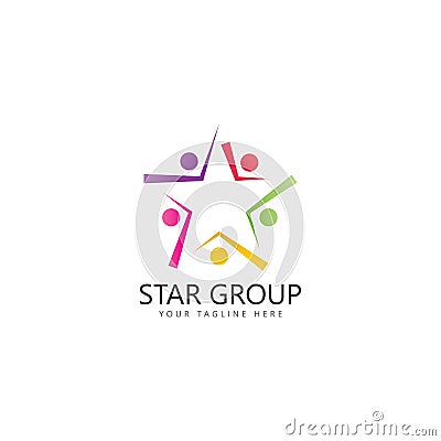 star group people logo design template. Vector Illustration