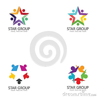 star group people logo design template. Vector Illustration