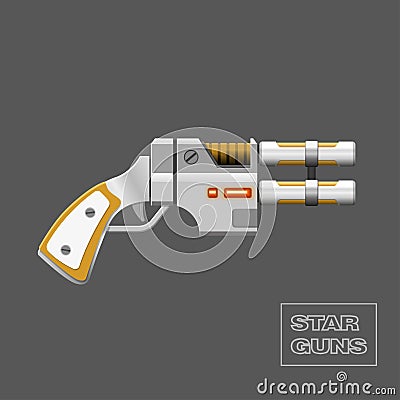 Star guns. Video game weapon. Virtual reality device Vector Illustration