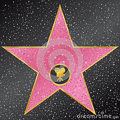 Star. Hollywood Walk of Fame Vector Illustration