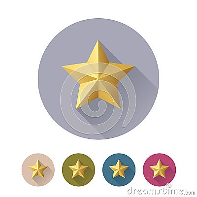 Star icon in flat style. Vector star flat sign set. Vector Illustration