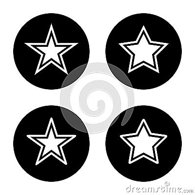 Star icon set on black circle. Cowboy stars symbol vector Vector Illustration