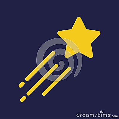 Star icon, shooting star, comet, vector, illustration Vector Illustration