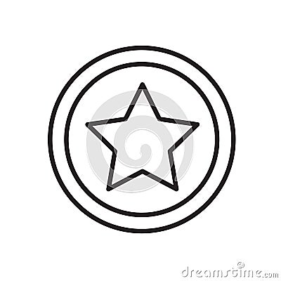 Star icon vector isolated on white background, Star sign , sign and symbols in thin linear outline style Vector Illustration