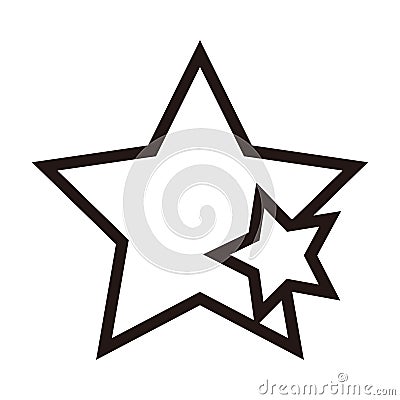 Two star icon. Simple vector consisting of black and white. Vector Illustration