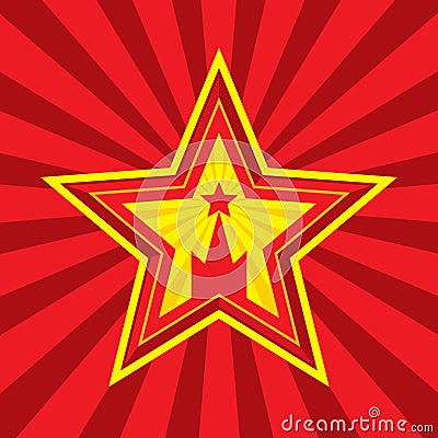 Star with Kremlin symbol - vector concept illustration in Soviet Union agitation style. Vector Illustration