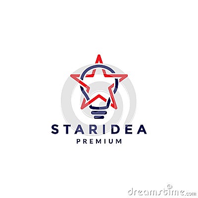 Star with lamp bulb logo symbol icon vector graphic design illustration idea creative Vector Illustration