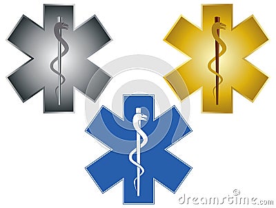 Star of Life Rod of Asclepius Illustration Vector Illustration