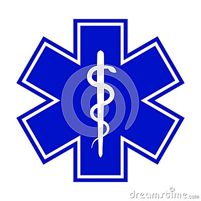 The Star of Life (with the staff of Asclepius) Vector Illustration