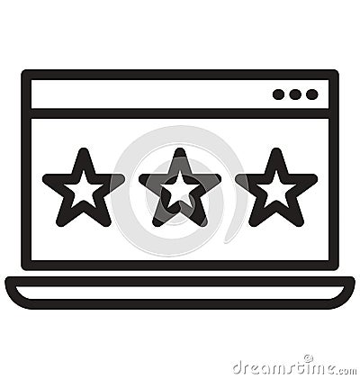 Star line isolated vector icon can be easily modified and edit Vector Illustration