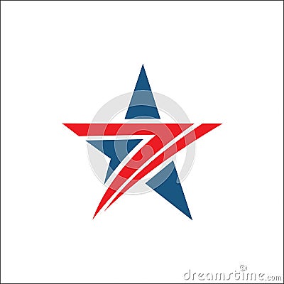 Star logo abstract red and blue color Vector Illustration