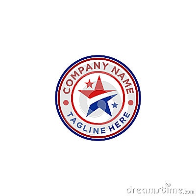 Star logo design with red and blue color Vector Illustration