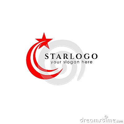 star logo design stock with swoosh Vector Illustration