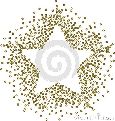 Star made of glitter star sequins Vector Illustration