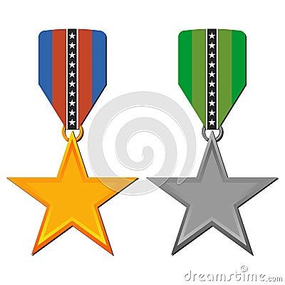 Star medals Vector Illustration