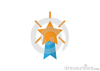 Star medals icon Vector Illustration