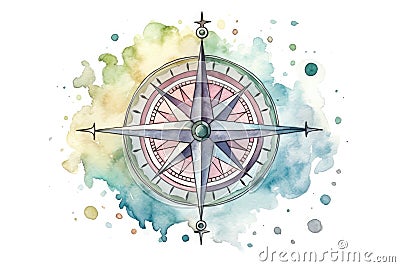 Star nautical east symbol adventure compass south west north old travel Cartoon Illustration