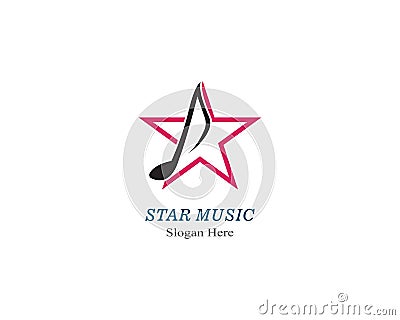 star note music logo and icon design Stock Photo