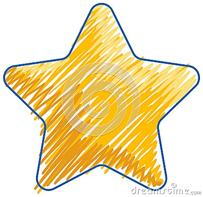 Star in pencil colour sketch simple style Vector Illustration