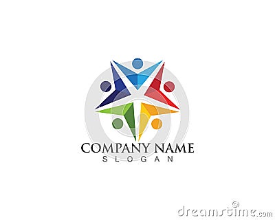 Star people community logo design Vector Illustration