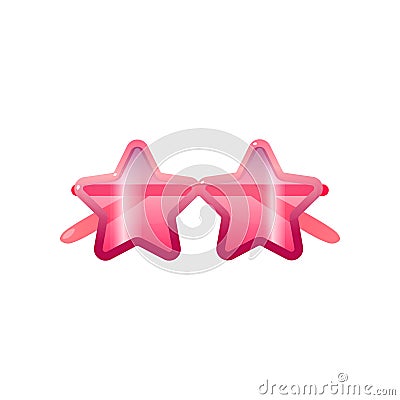 Star pink plastic sunglasses fashion retro design Vector Illustration