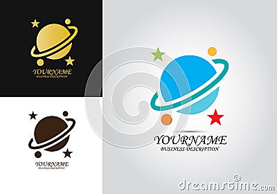 Star Planet Design Logo Vector Illustration