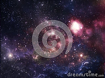 Star of planet and galaxy in a free space. Stock Photo