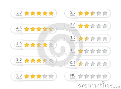 Rate star. Rating vote marks. Evaluation review. Vector illustration Stock Photo