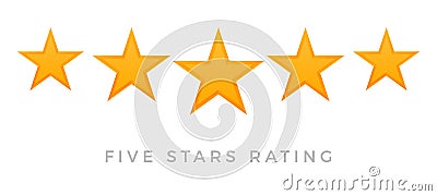 5 star rating icon vector. Rate vote like ranking symbol Vector Illustration