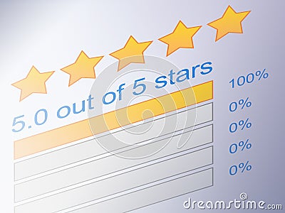 5 star rating review Stock Photo