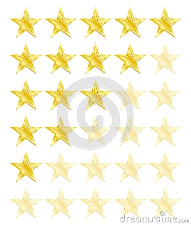 Star rating for 0 - 5 stars. Best rating Stock Photo