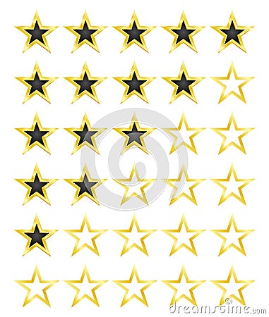 Star rating for 0 - 5 stars. Best rating. Vector Illustration Vector Illustration