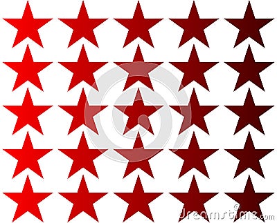 Star.Red And Blue stars set.Red And Black Color Gradation In stars. Vector Illustration