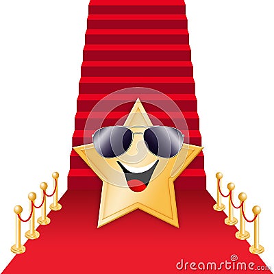 Star on Red carpet Stock Photo