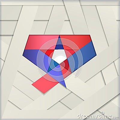 Star ribbon papercut vector illustration Vector Illustration