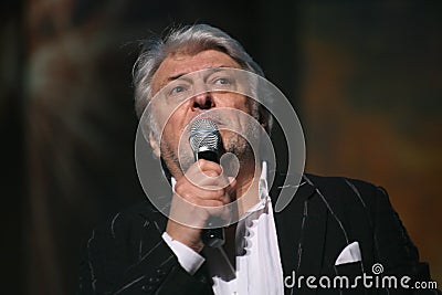 Star of Russian and Soviet music, popular music idol, honored man, millionaire, author, singer, composer Vyacheslav Dobrynin Editorial Stock Photo