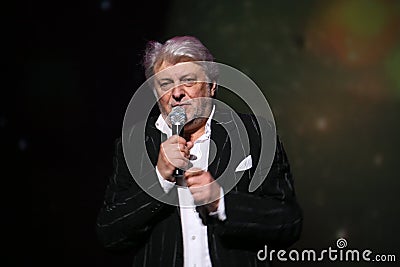 Star of Russian and Soviet music, popular music idol, honored man, millionaire, author, singer, composer Vyacheslav Dobrynin Editorial Stock Photo