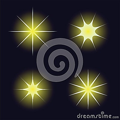 Star samples on the dark blue background Stock Photo