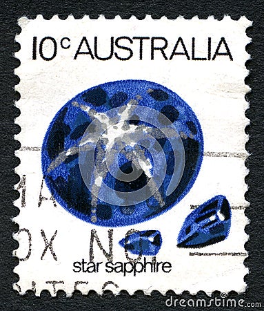 Star Sapphire Australian Postage Stamp Cartoon Illustration