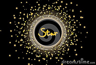 Star scatter glitter confetti brush frame banner template astronomy celebration party concept abstract background texture vector Vector Illustration