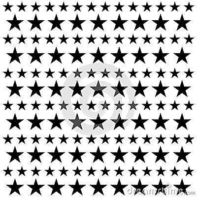 Star seamless pattern. White and black retro background. Chaotic elements. Abstract geometric shape texture. Effect of sky. Design Stock Photo