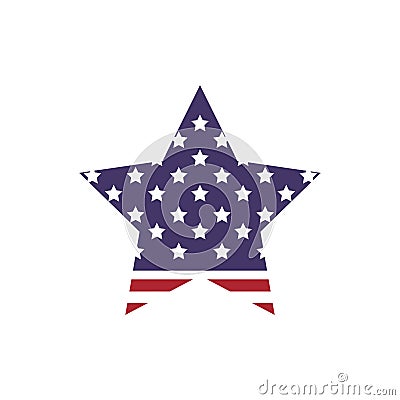 Star shape icon. USA design. Vector graphic Cartoon Illustration